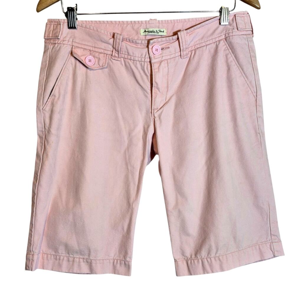 Abercrombie & Fitch Woman's Light Pink Cotton Twill Bermuda Shorts 10